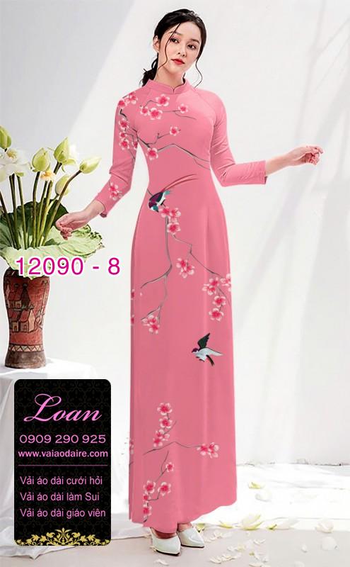 Vải áo dài hoa in 3D
