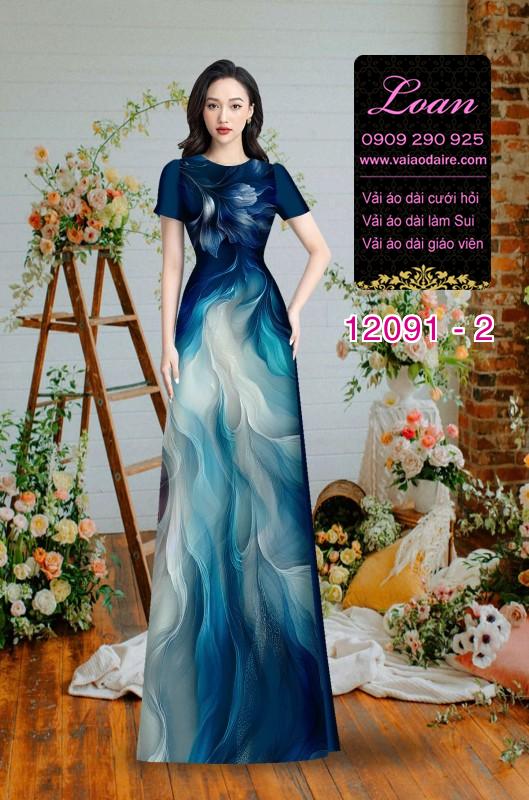 Vải áo dài hoa in 3D Vải áo dài hoa in 3D