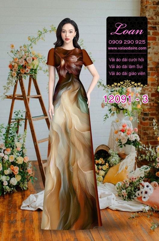 Vải áo dài hoa in 3D Vải áo dài hoa in 3D