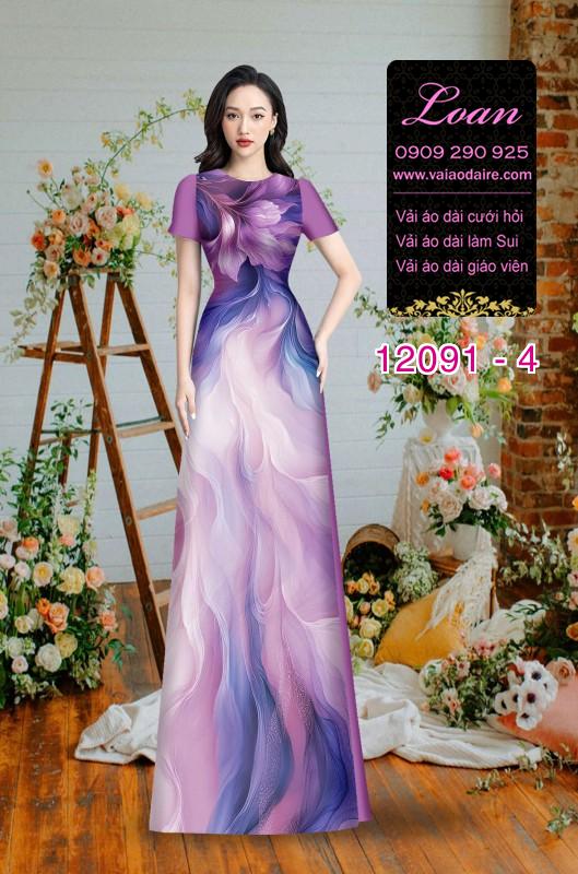 Vải áo dài hoa in 3D Vải áo dài hoa in 3D