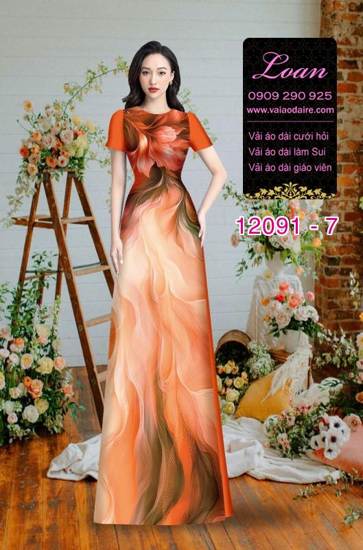 Vải áo dài hoa in 3D Vải áo dài hoa in 3D