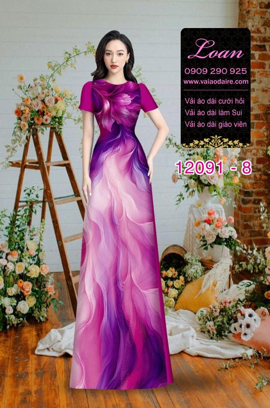 Vải áo dài hoa in 3D Vải áo dài hoa in 3D