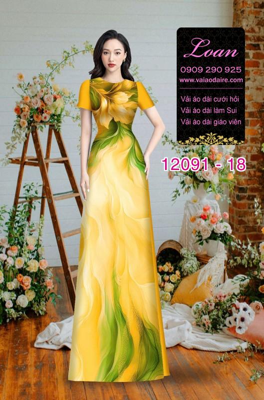 Vải áo dài hoa in 3D Vải áo dài hoa in 3D