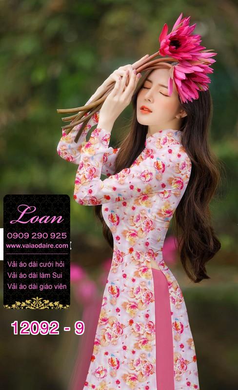 Vải áo dài hoa nhí in 3D Vải áo dài hoa nhí in 3D