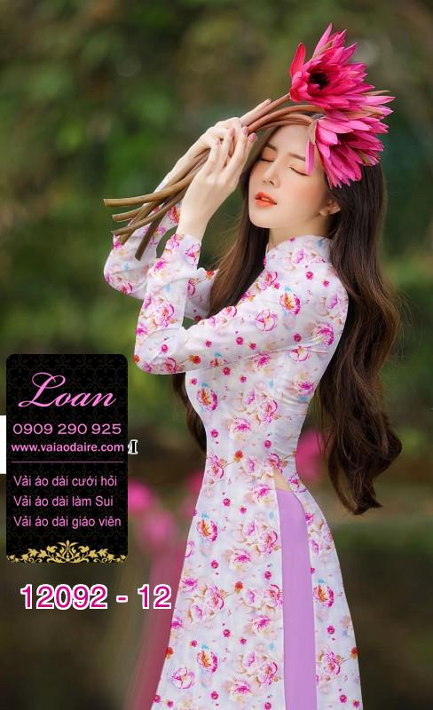 Vải áo dài hoa nhí in 3D Vải áo dài hoa nhí in 3D