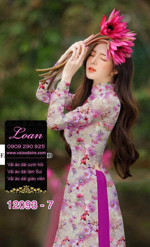 Vải áo dài hoa nhí in 3D Vải áo dài hoa nhí in 3D