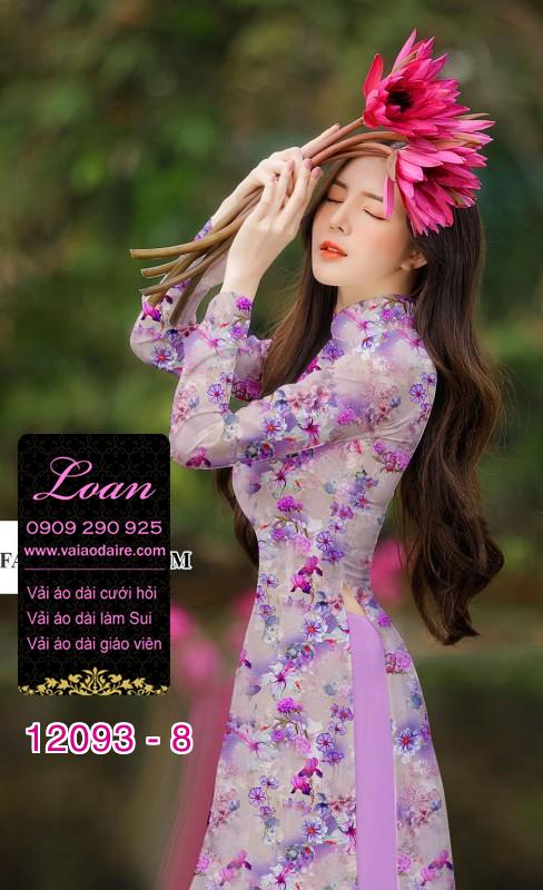 Vải áo dài hoa nhí in 3D Vải áo dài hoa nhí in 3D
