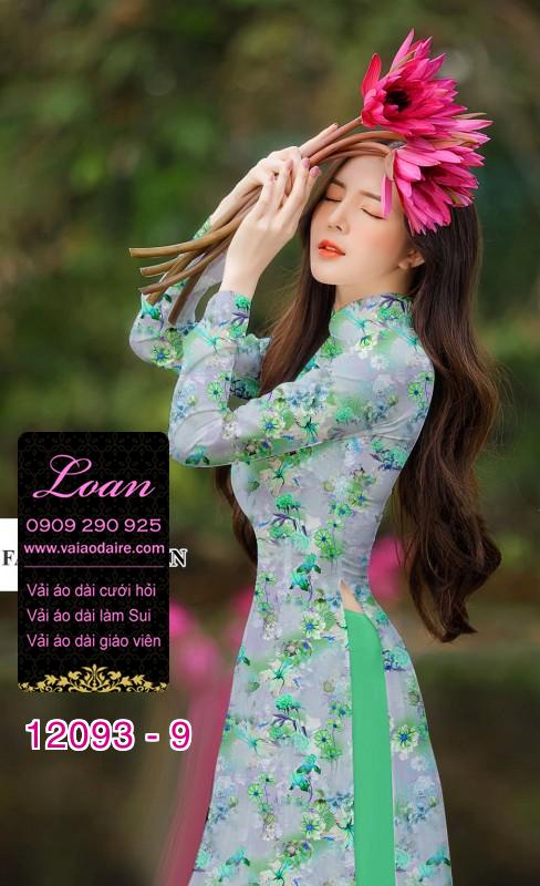 Vải áo dài hoa nhí in 3D Vải áo dài hoa nhí in 3D