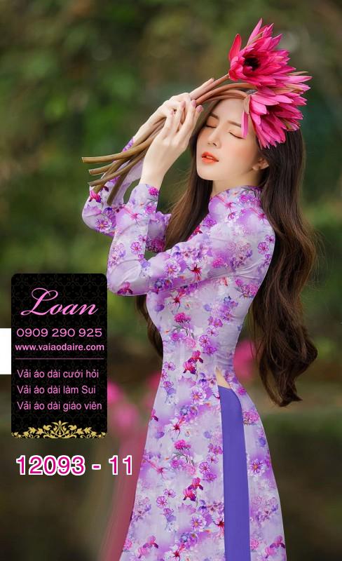 Vải áo dài hoa nhí in 3D Vải áo dài hoa nhí in 3D