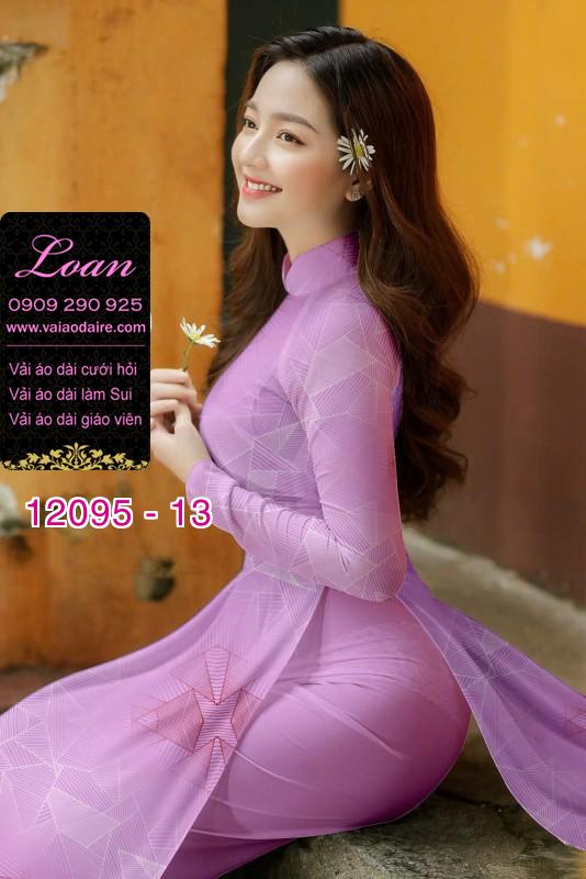 Vải áo dài hoa nhí in 3D