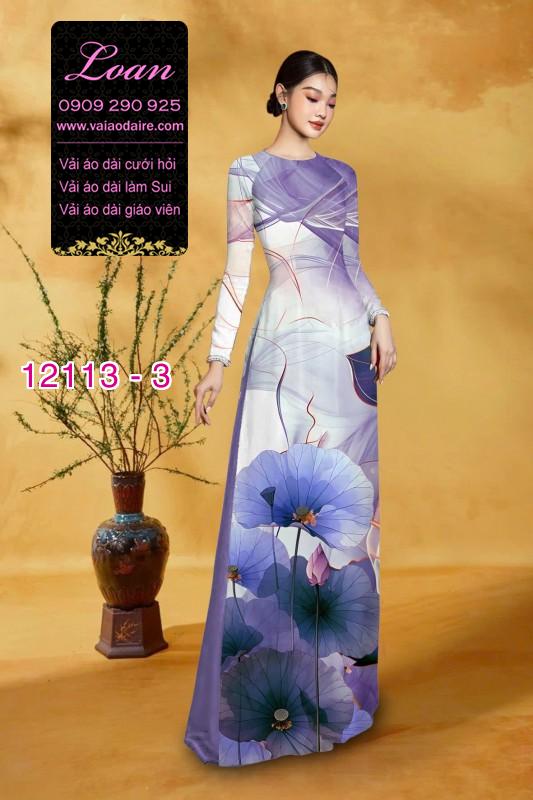 Vải áo dài hoa in 3D Vải áo dài hoa in 3D