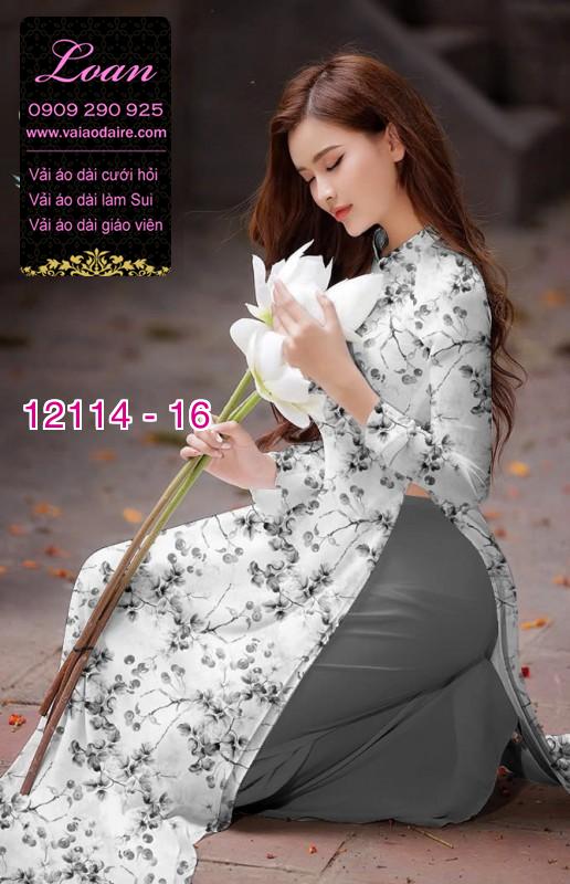 Vải áo dài hoa in 3D Vải áo dài hoa in 3D