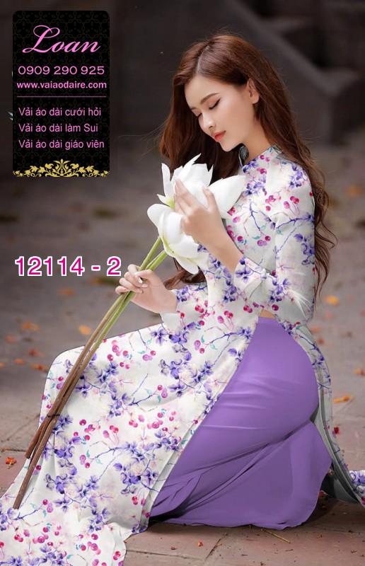 Vải áo dài hoa in 3D Vải áo dài hoa in 3D