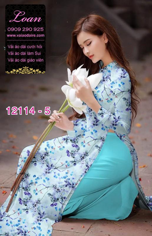 Vải áo dài hoa in 3D Vải áo dài hoa in 3D