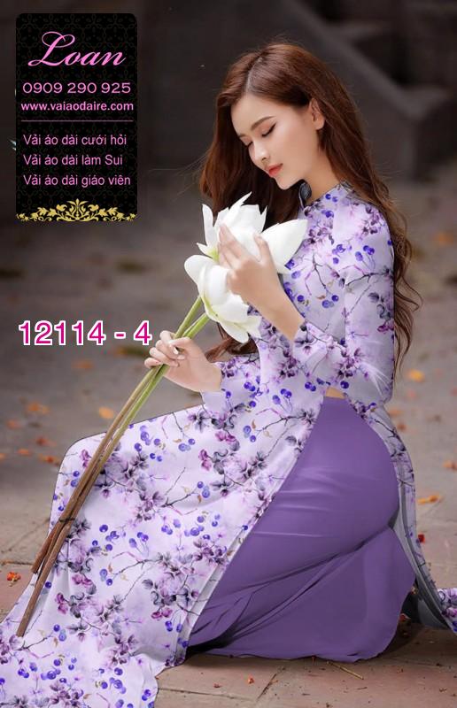 Vải áo dài hoa in 3D Vải áo dài hoa in 3D