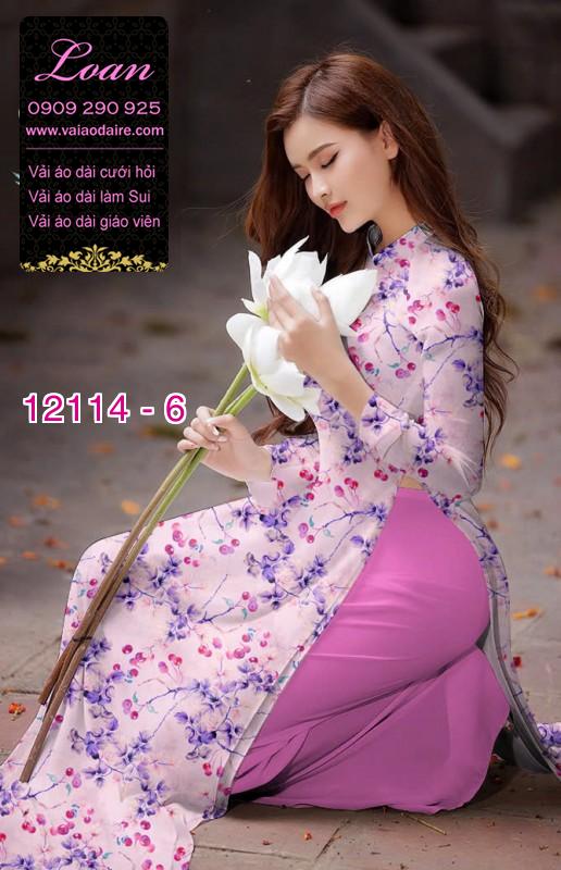 Vải áo dài hoa in 3D Vải áo dài hoa in 3D