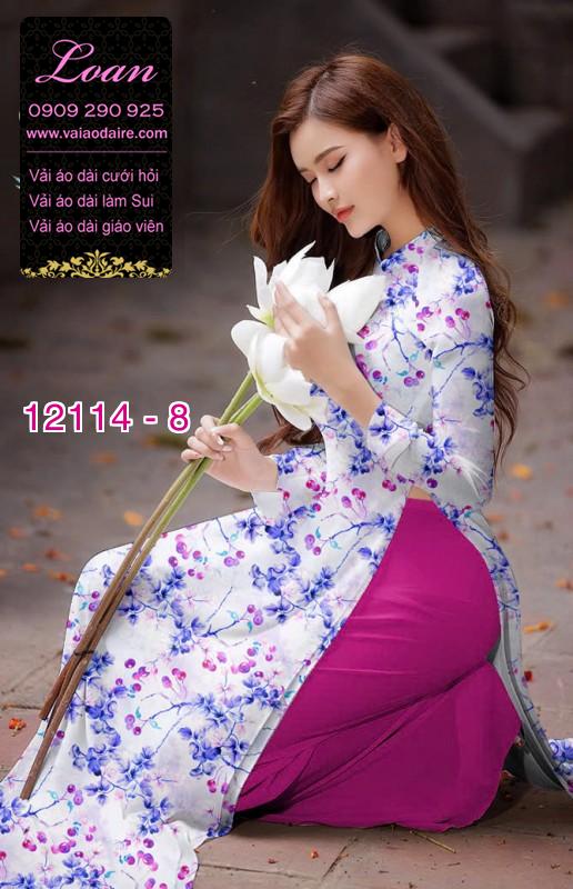 Vải áo dài hoa in 3D Vải áo dài hoa in 3D
