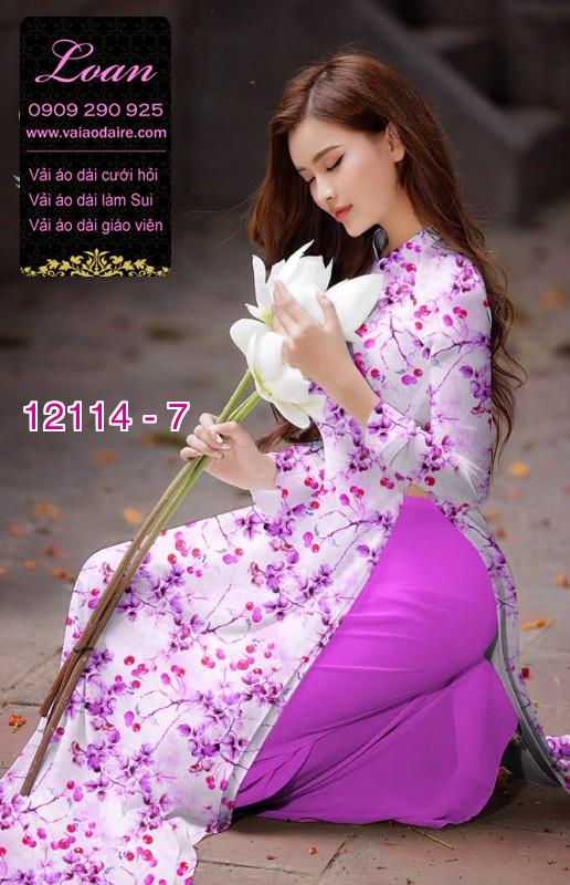 Vải áo dài hoa in 3D Vải áo dài hoa in 3D