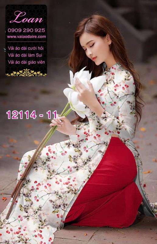 Vải áo dài hoa in 3D Vải áo dài hoa in 3D
