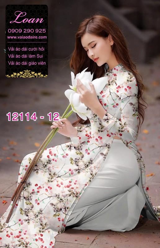 Vải áo dài hoa in 3D Vải áo dài hoa in 3D