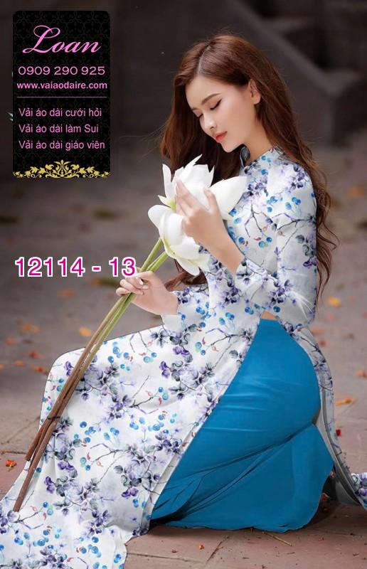 Vải áo dài hoa in 3D Vải áo dài hoa in 3D
