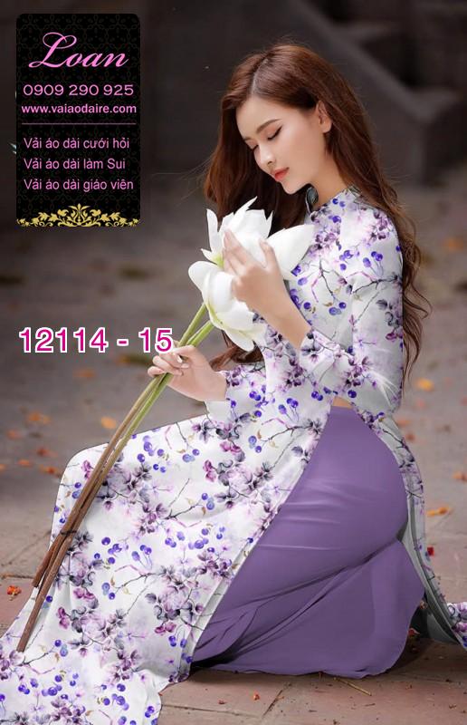 Vải áo dài hoa in 3D Vải áo dài hoa in 3D
