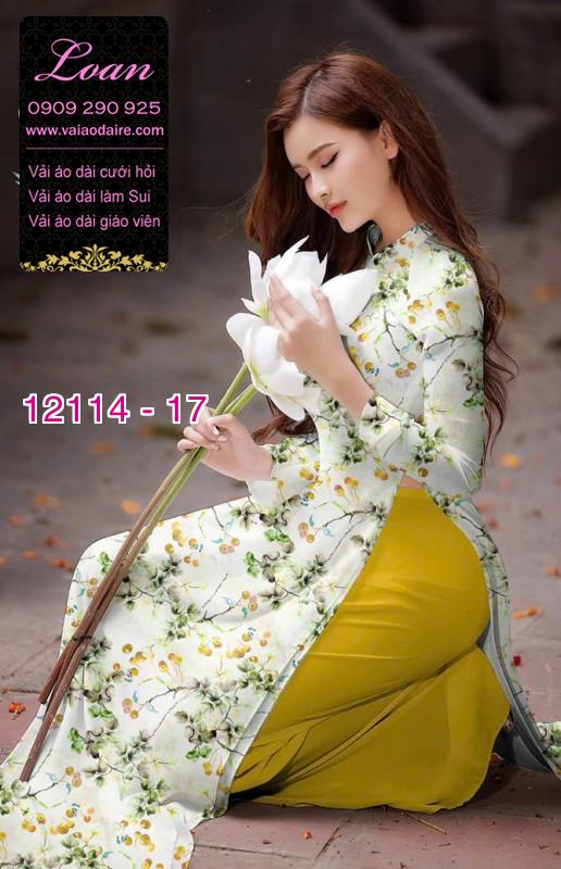 Vải áo dài hoa in 3D Vải áo dài hoa in 3D