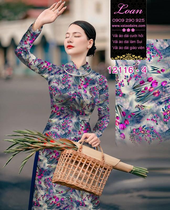 Vải áo dài hoa in 3D Vải áo dài hoa in 3D