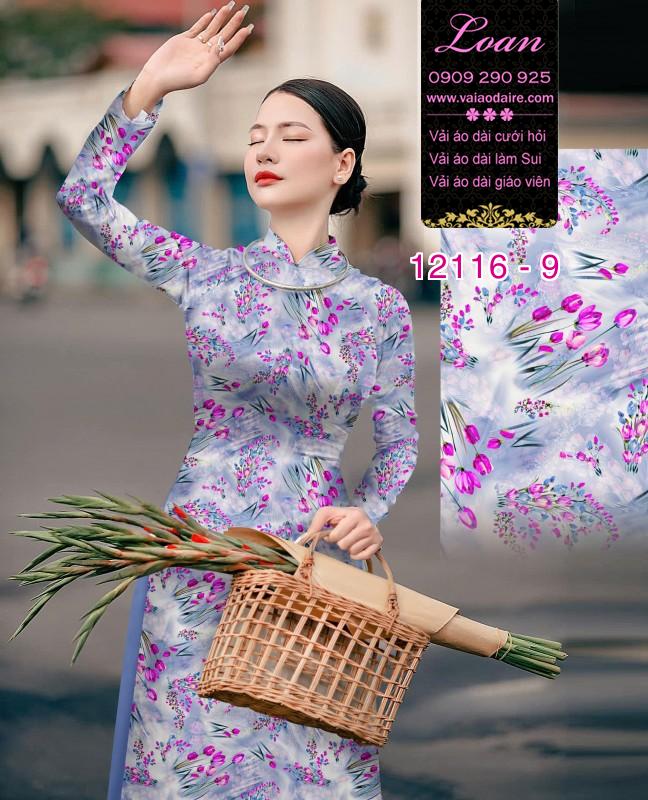 Vải áo dài hoa in 3D Vải áo dài hoa in 3D