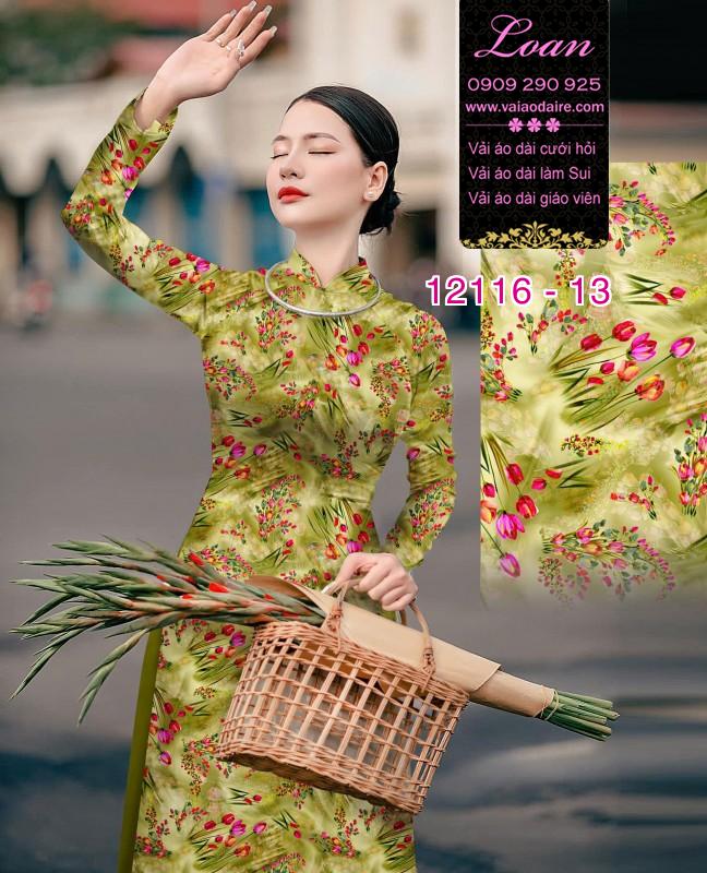 Vải áo dài hoa in 3D Vải áo dài hoa in 3D