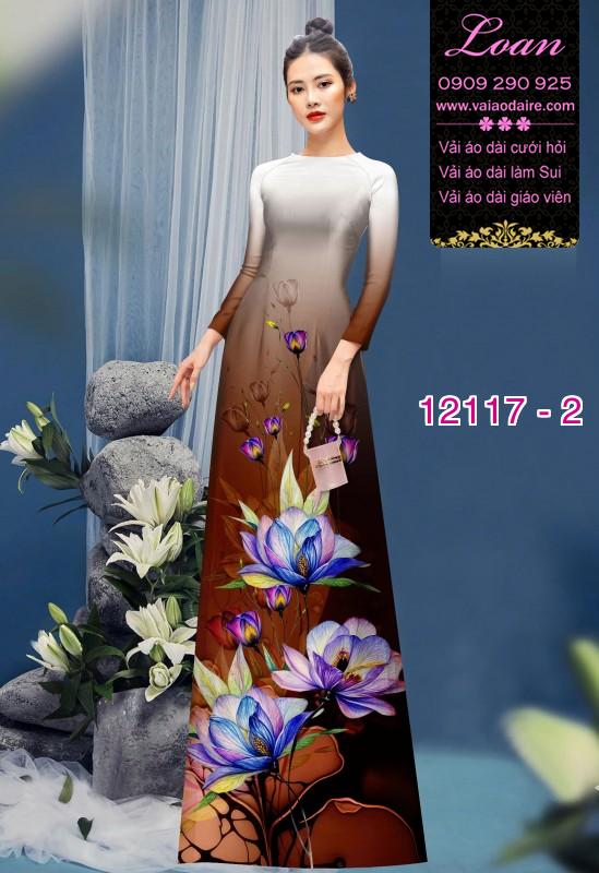 Vải áo dài hoa in 3D Vải áo dài hoa in 3D