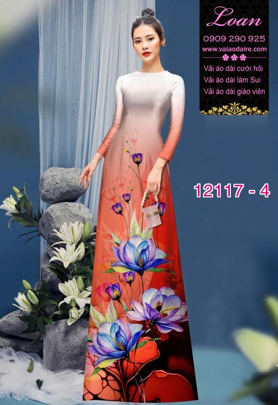 Vải áo dài hoa in 3D Vải áo dài hoa in 3D