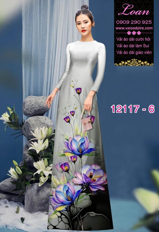 Vải áo dài hoa in 3D Vải áo dài hoa in 3D