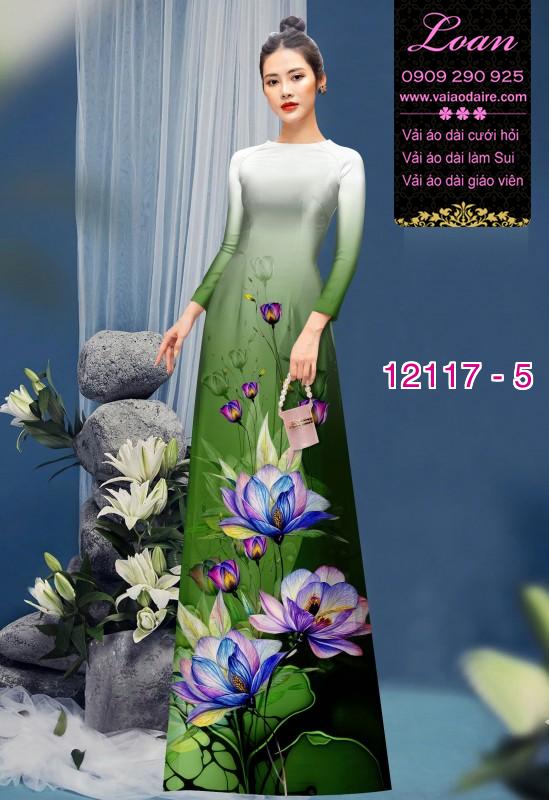 Vải áo dài hoa in 3D Vải áo dài hoa in 3D