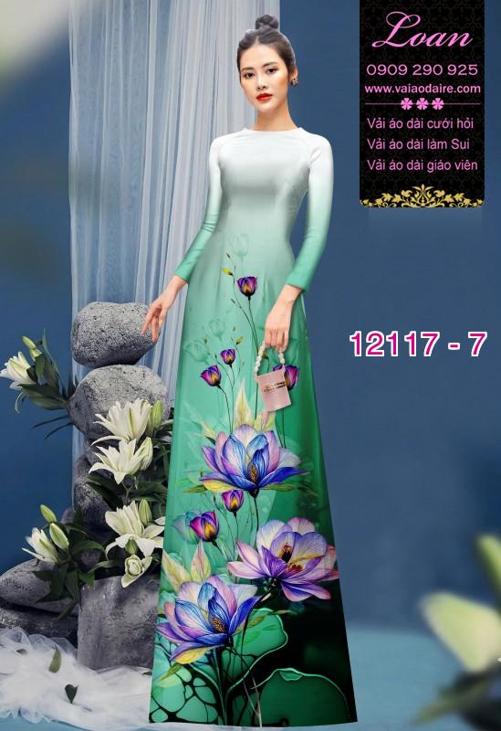 Vải áo dài hoa in 3D Vải áo dài hoa in 3D