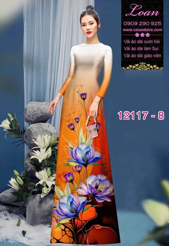 Vải áo dài hoa in 3D Vải áo dài hoa in 3D