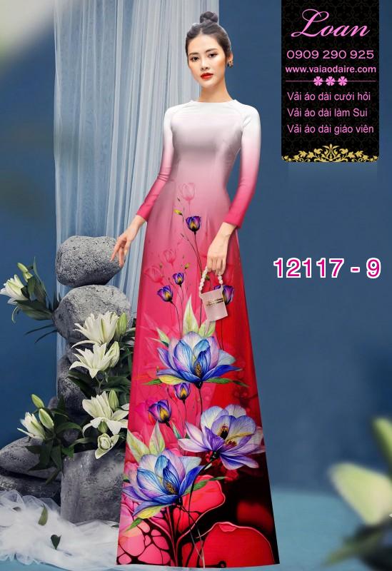 Vải áo dài hoa in 3D Vải áo dài hoa in 3D