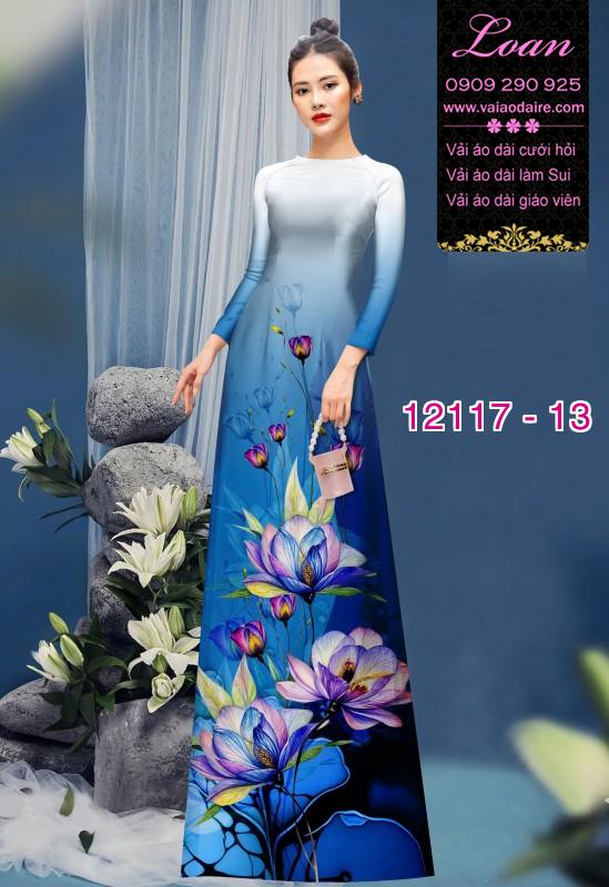 Vải áo dài hoa in 3D Vải áo dài hoa in 3D