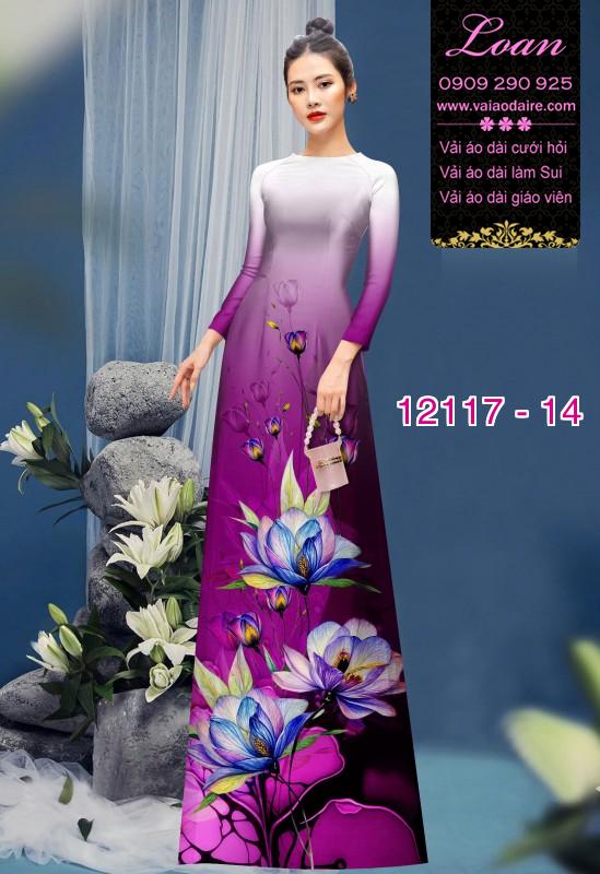 Vải áo dài hoa in 3D Vải áo dài hoa in 3D