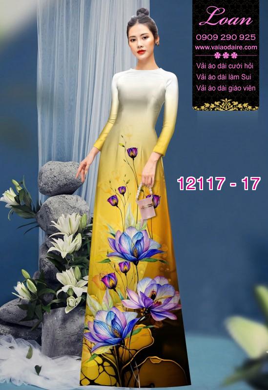 Vải áo dài hoa in 3D Vải áo dài hoa in 3D