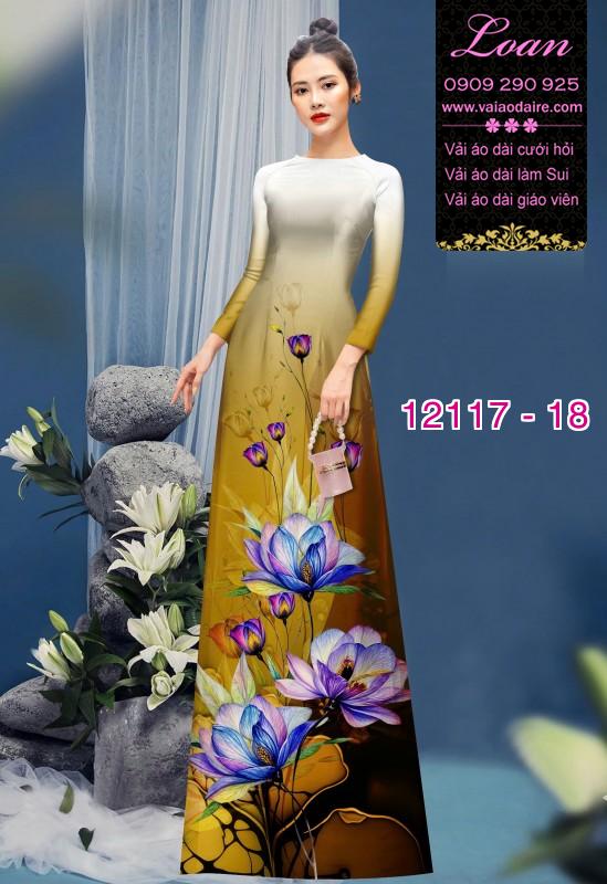 Vải áo dài hoa in 3D Vải áo dài hoa in 3D
