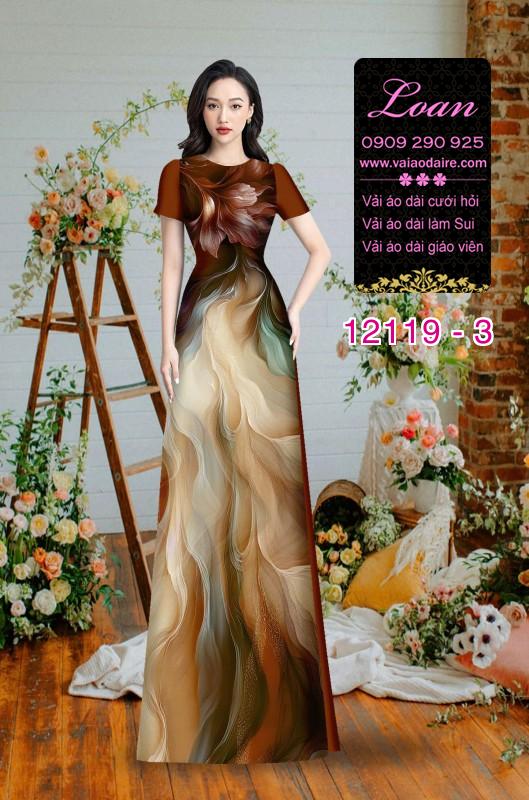 Vải áo dài hoa in 3D Vải áo dài hoa in 3D