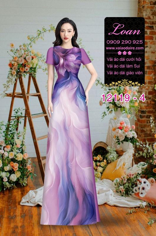 Vải áo dài hoa in 3D Vải áo dài hoa in 3D