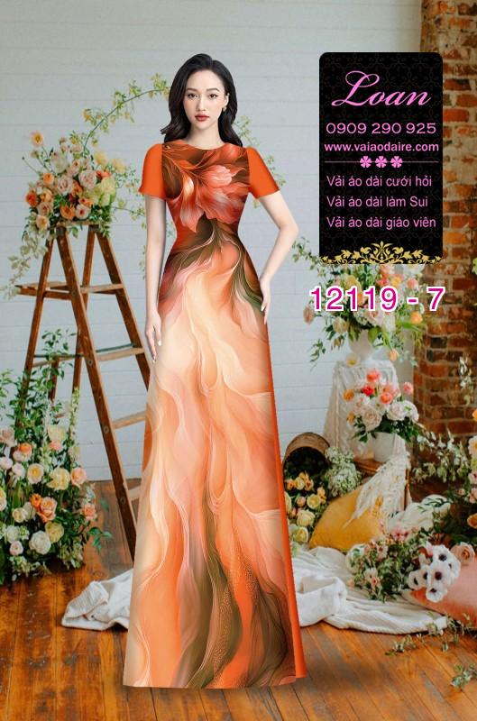 Vải áo dài hoa in 3D Vải áo dài hoa in 3D
