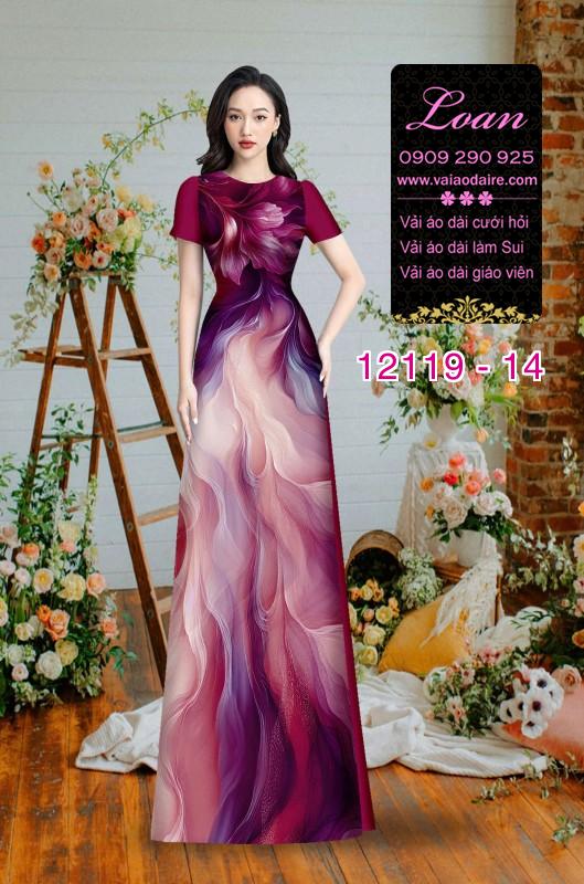 Vải áo dài hoa in 3D Vải áo dài hoa in 3D
