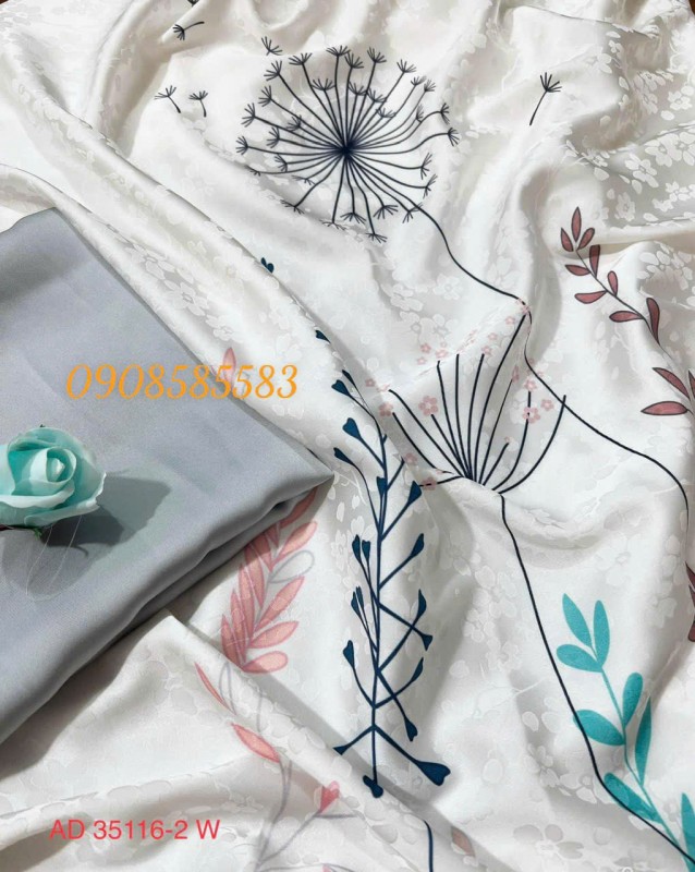 Vải áo dài gấm in hoa nhí Vải áo dài gấm in hoa nhí