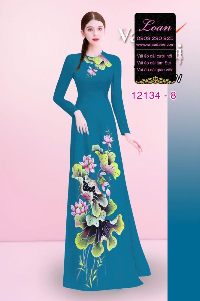 Vải áo dài hoa sen in 3D