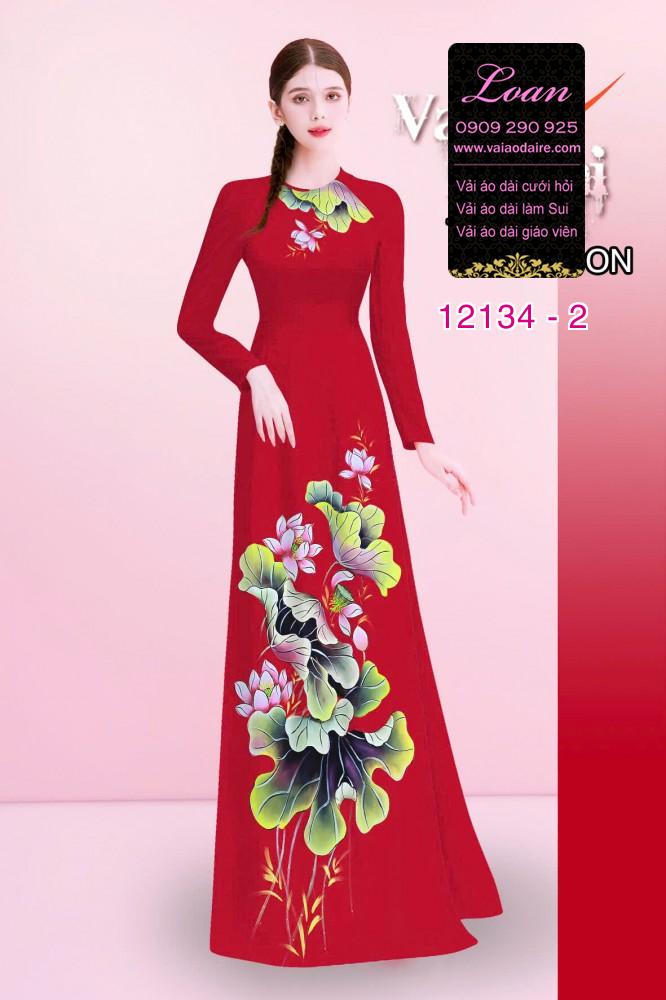 Vải áo dài hoa sen in 3D