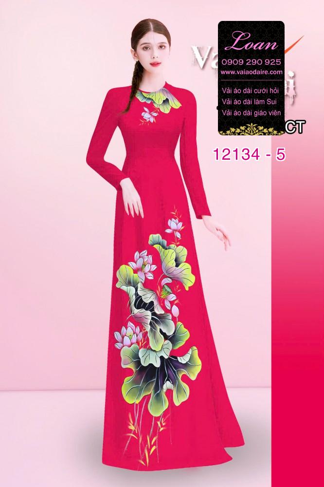 Vải áo dài hoa sen in 3D
