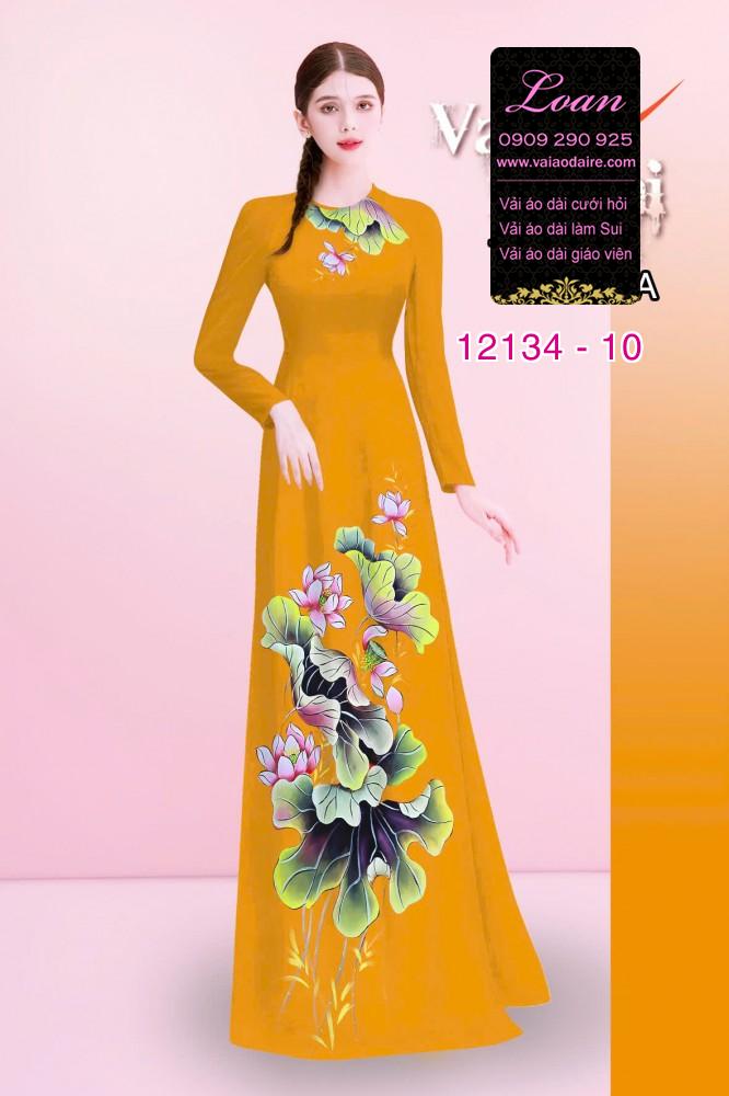 Vải áo dài hoa sen in 3D